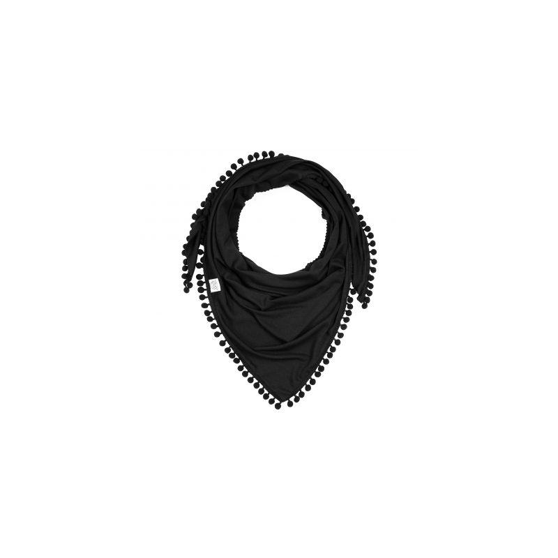 Maylily - Bambus Triangel Schal mit PomPom Schwarz