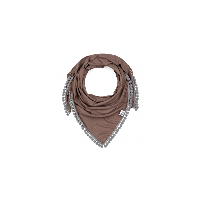 Maylily - Bambus Triangel Schal mit PomPom Braun