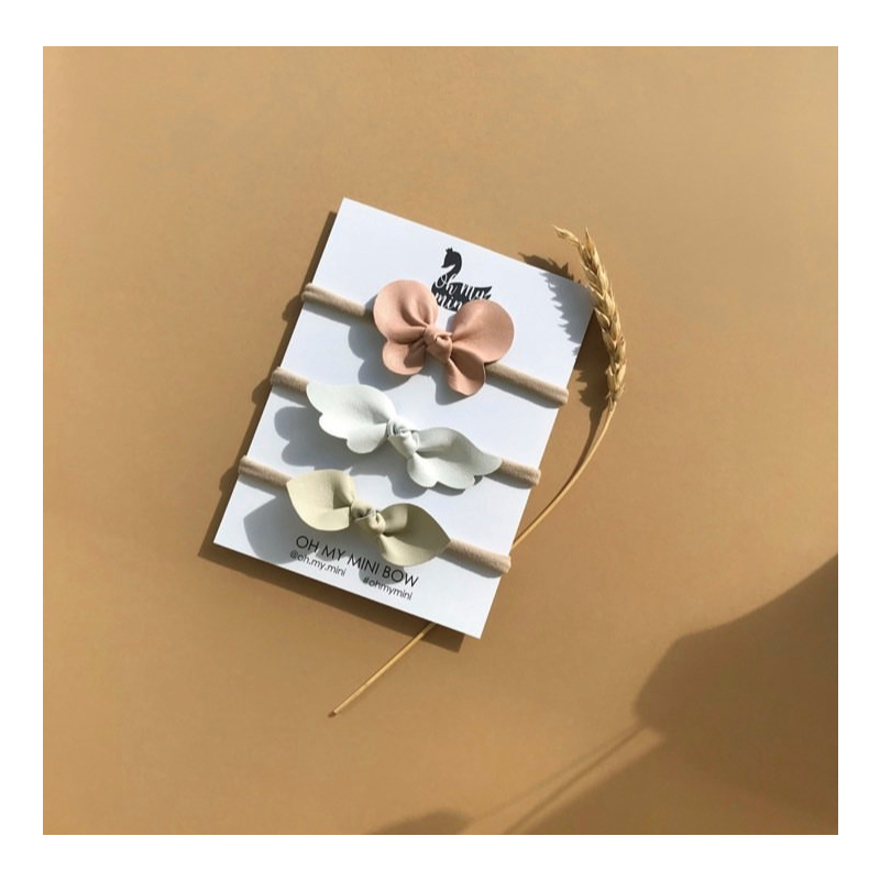 Oh my mini - Stirnband 3er Set Mäschchen Rosa, weiss, beige