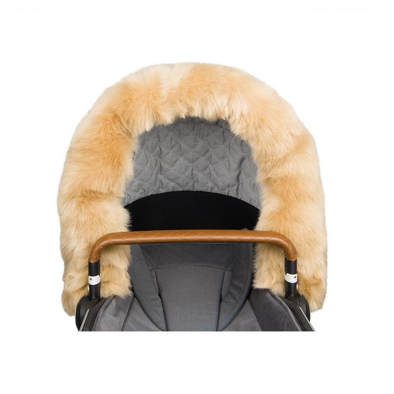 Bjällra of Sweden - Kinderwagen Pelzumrandung Beige