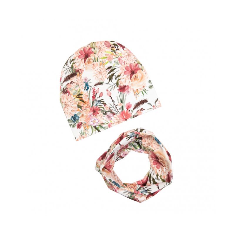 Ul & Ka - Beanie & Schal Set Boho Flowers