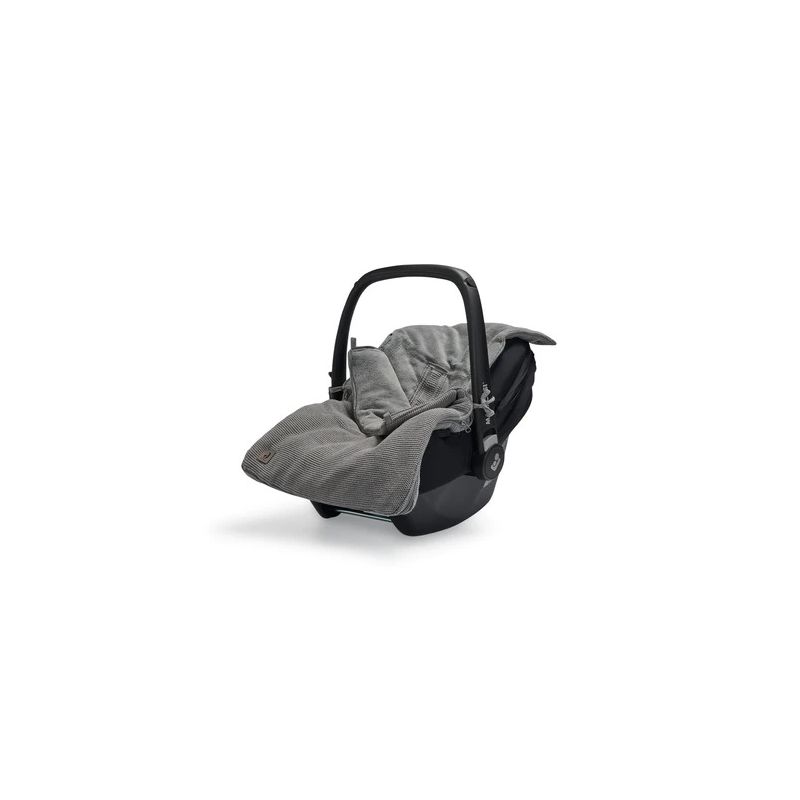 Jollein - Autoschale Fusssack Strickoptik Stone Grey