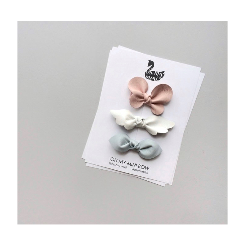 Oh my mini - 3er Set Haarclips Ledermäschchen