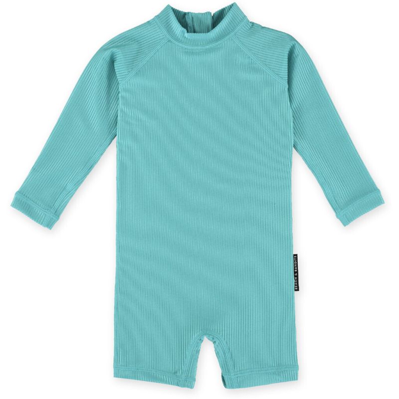Beach & Bandits - UV Badeoverall Baby Ribbed Coastal Türkis