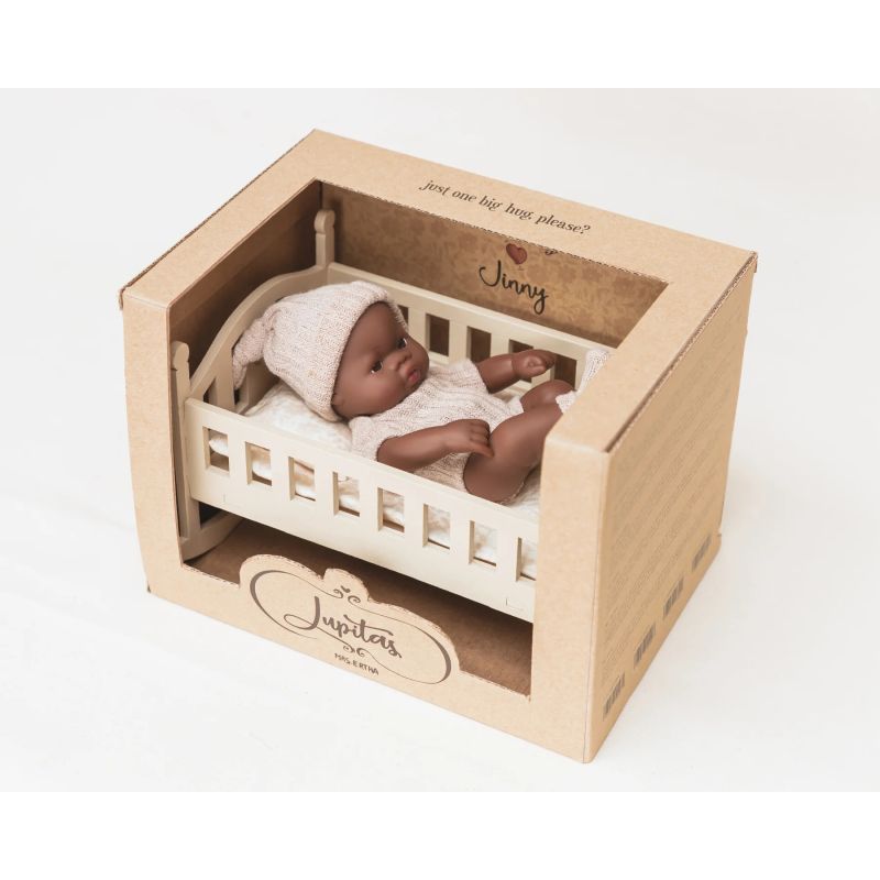 Mrs Ertha - Mini Puppe mit Bett Jinny