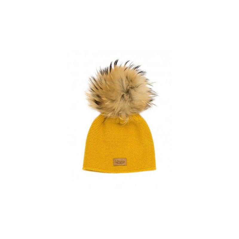 LAttante - Babymütze Feinstrick mustard