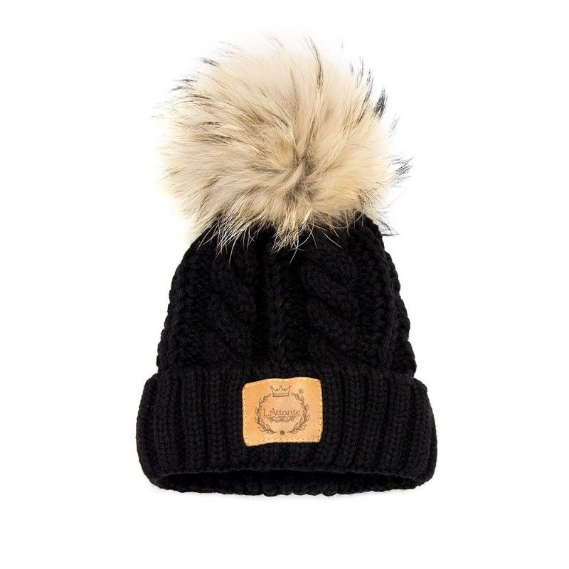 LAttante - Mütze Strickoptik schwarz