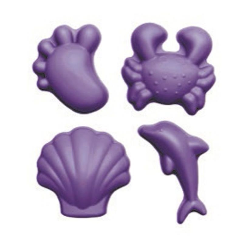 Scrunch - 4er Set Sandförmchen Dunkelviolett