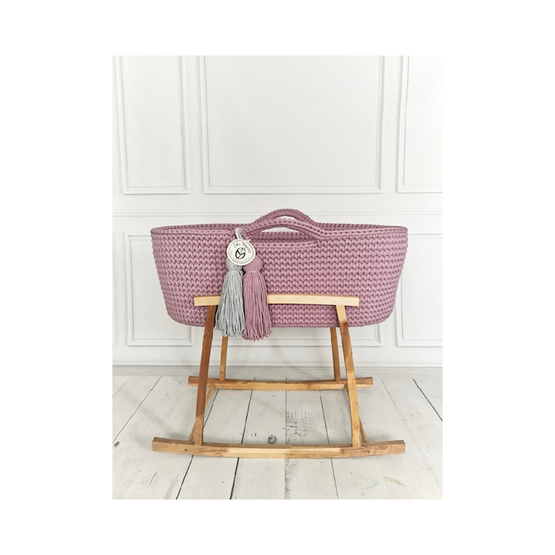 Like Moses - Moseskorb Dusty Pink mit Kissen und Bettwäsche weiss