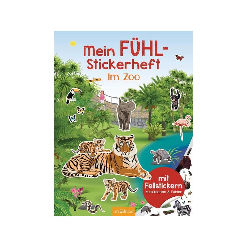 arsEdition - Mein Fühl-Stickerheft - Im Zoo - Mit Fellstickern