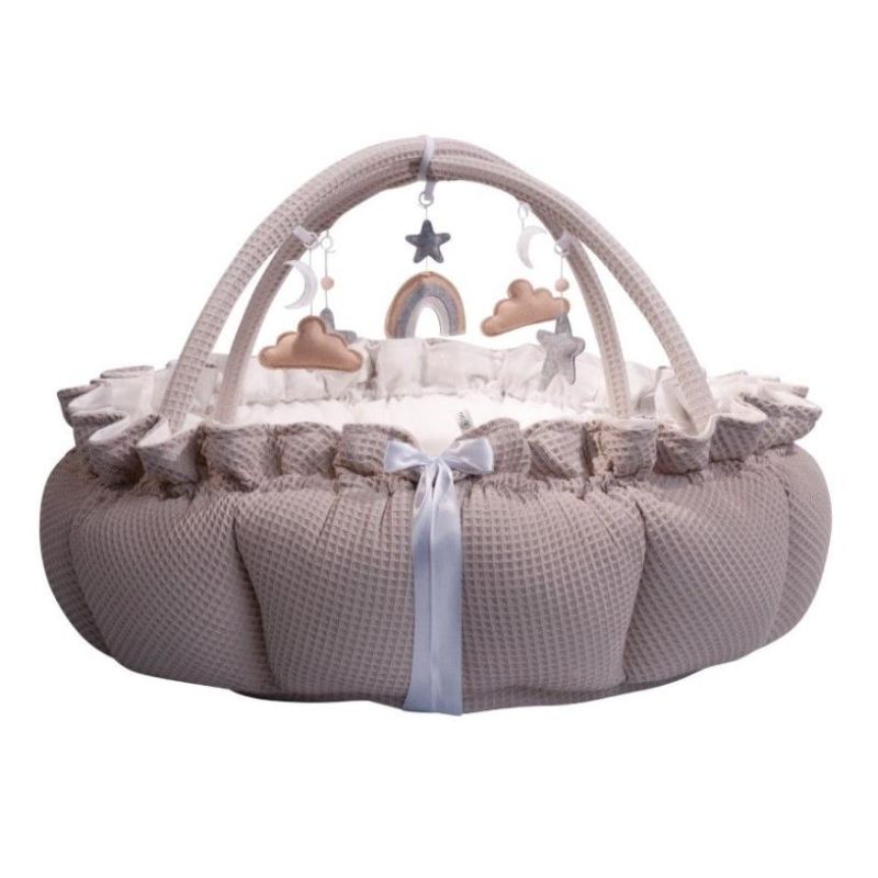 Lilac Sunday - Babyinsel rund 2 in 1 Ellen Waffelstoff beige, Spielzeug greige