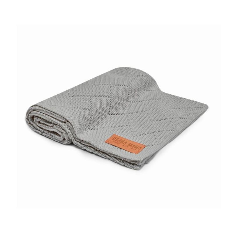 Qbana Mama - Bambus Häkeldecke Zick Zack grau extrafein