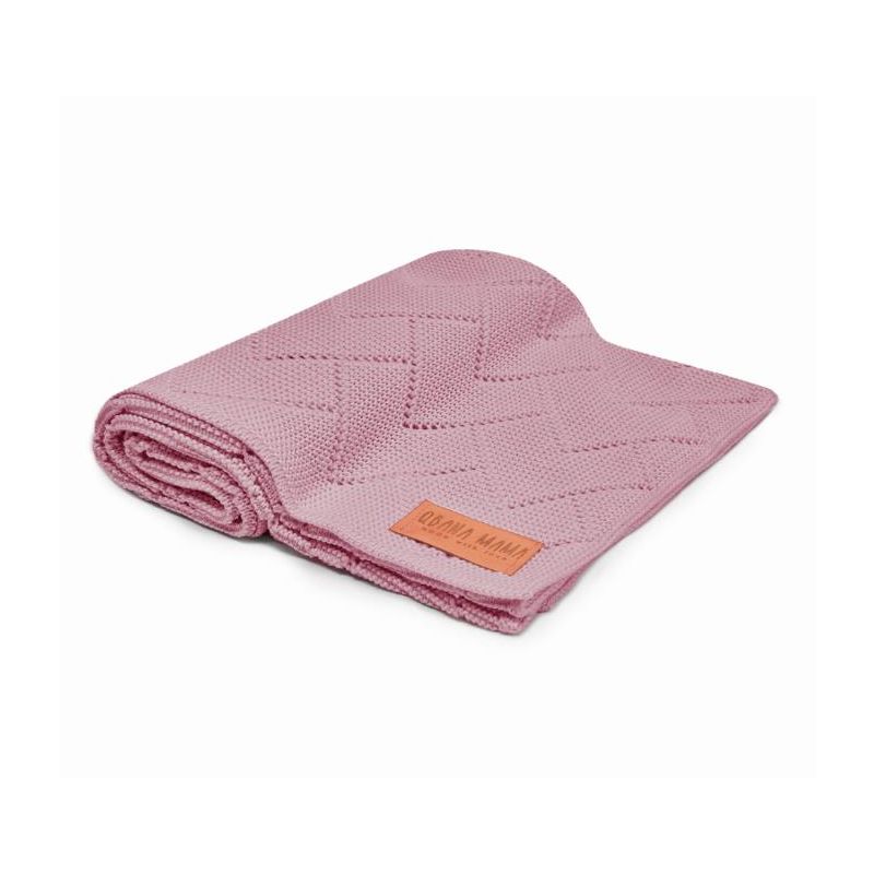 Qbana Mama - Bambus Häkeldecke Zick Zack vintage rose extrafein