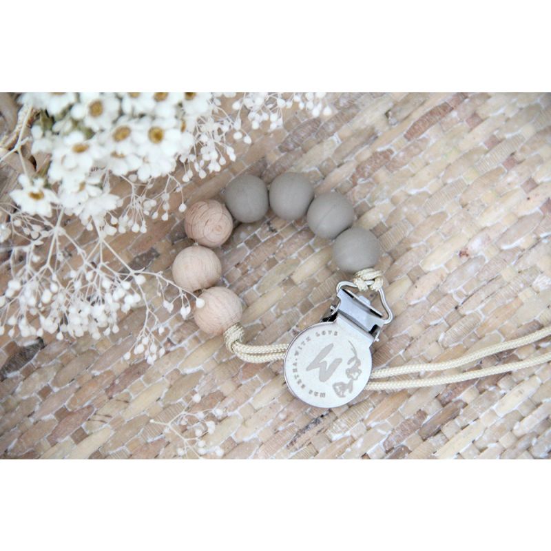 Mrs Ertha - Schnuller Clip Taupe