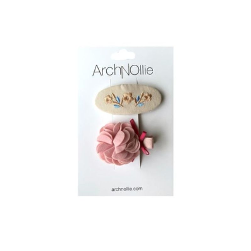 ArchNOllie - 2er Set Haarclips Floret Pink