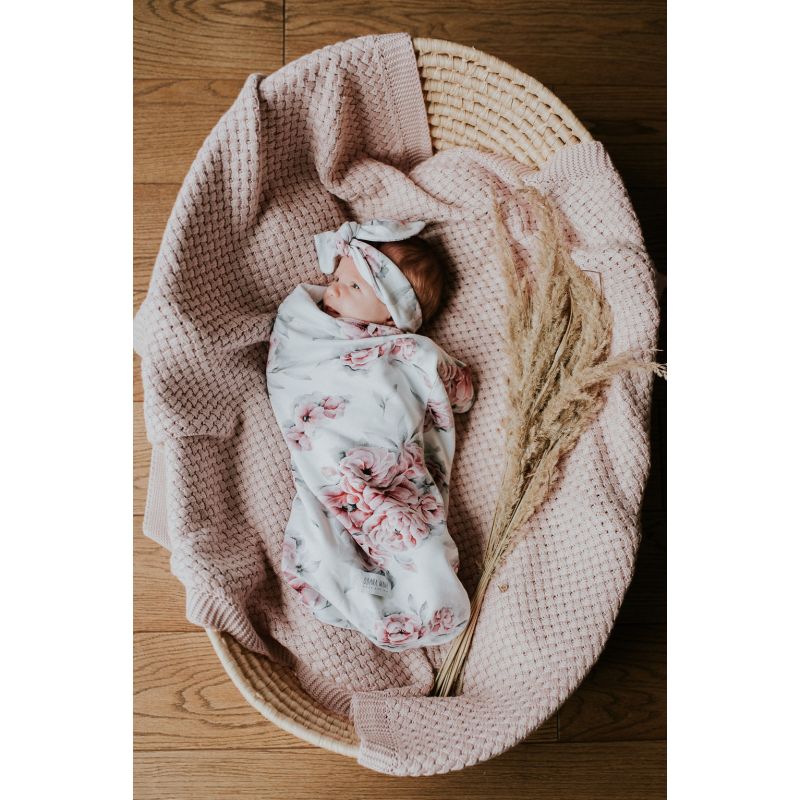 Qbana Mama - Pucksack Set mit Beanie & Stirnband Blossom