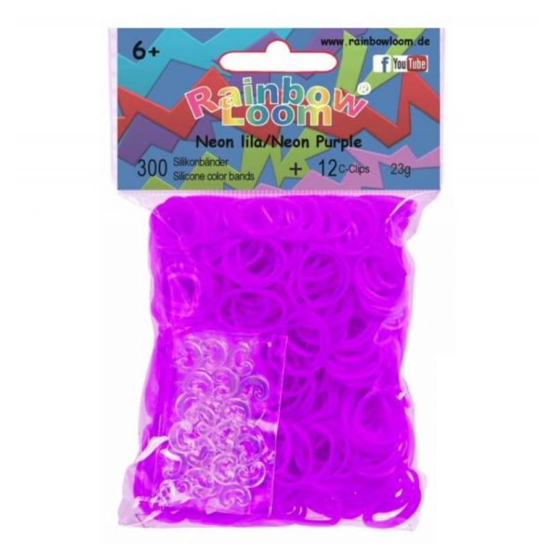 Rainbow Loom - Original Gummibänder, 300 Stück, Neon Lila
