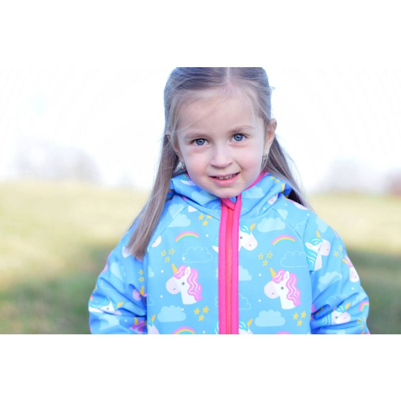 Green Baby - Softshell Jacke Unicorn blau gefütterte Version für Übergangszeit und Winter