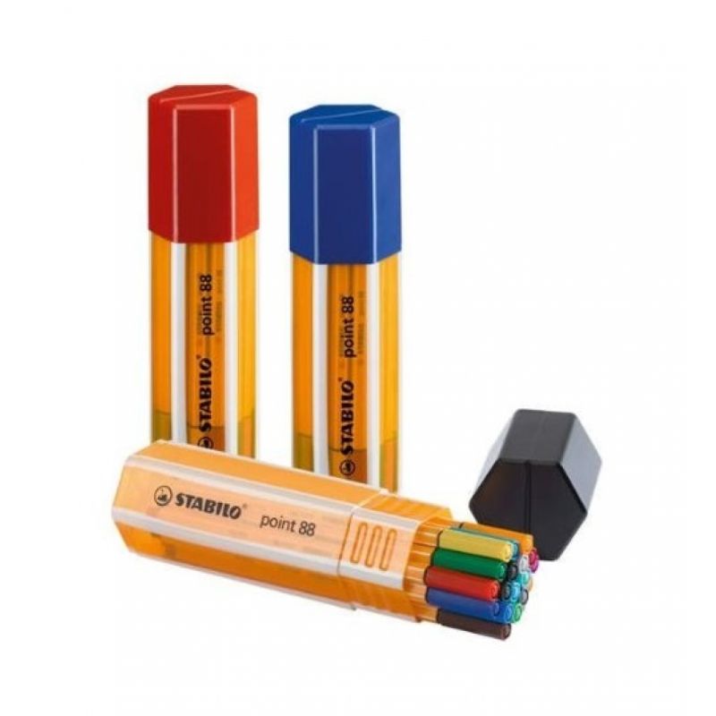STABILO point 88 Big point Box, 20 Fineliner in 4 Bürofarben