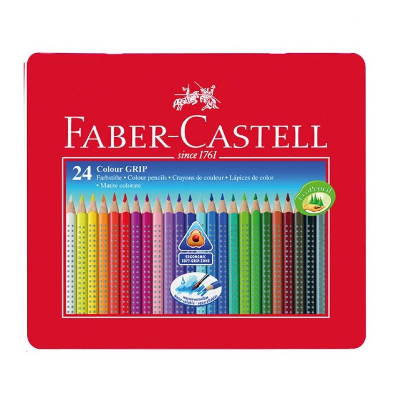 Faber-Castell - Farbstifte Colour Grip Blechetui 24er Set