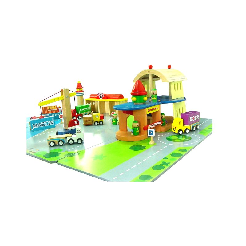 Holzspielwelt - Hafen mit viel Zubehör