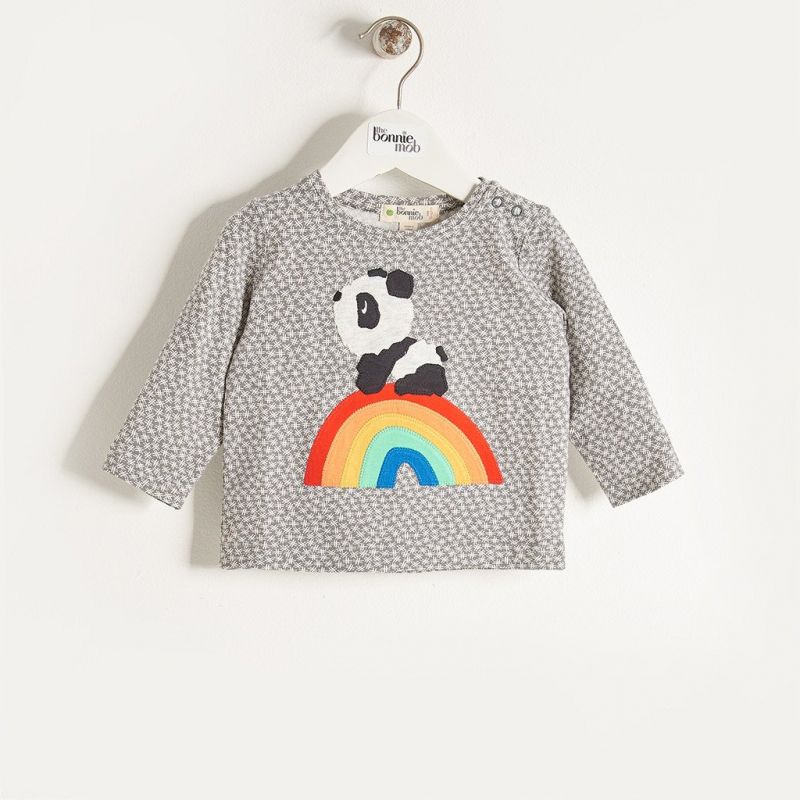 Bonniemob - Shirt Rainbow Panda grau