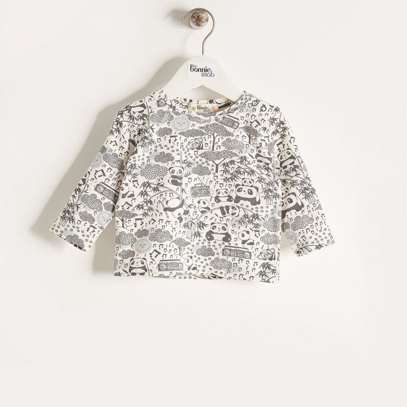 Bonniemob - Shirt Panda Print grau