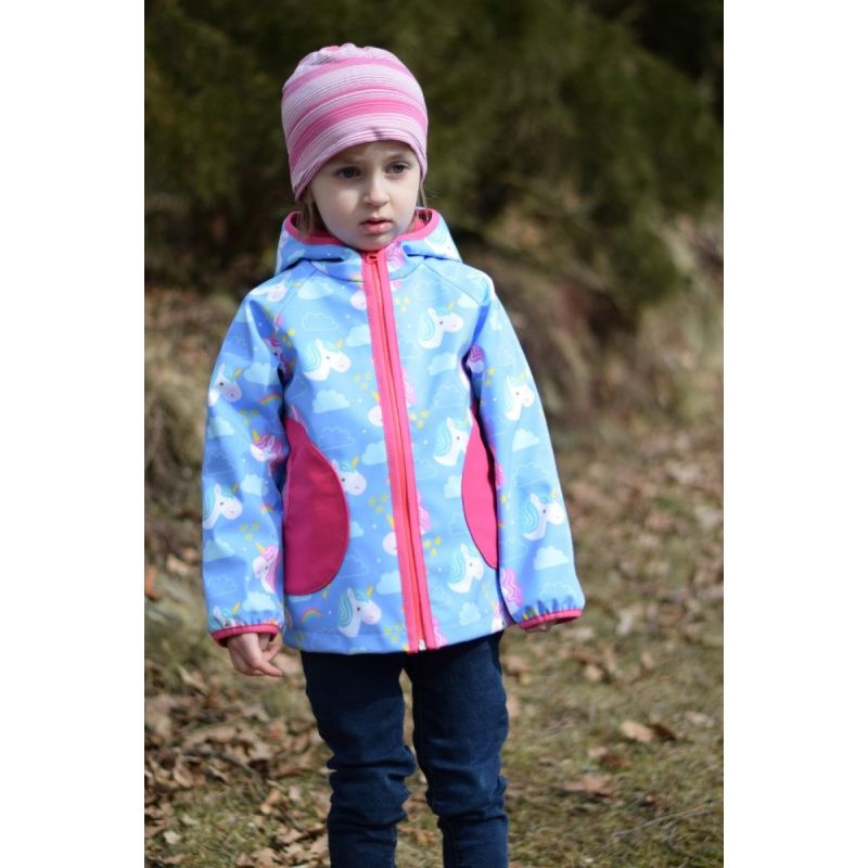 Green Baby 063 - Softshell Jacke Frühling bis Herbst ungefüttert Unicorn blau