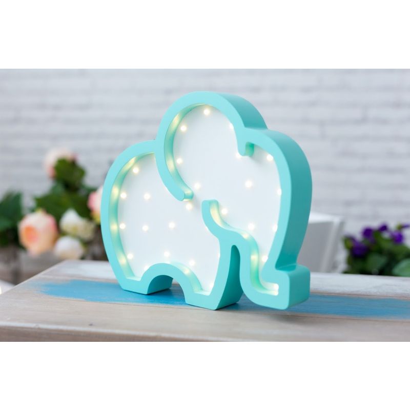 HappyMoon - LED Nachtlampe Elefant mint weiss