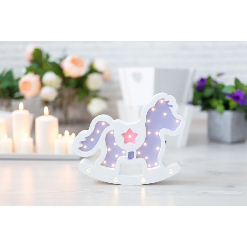 HappyMoon - LED Nachtlampe Pferd flieder weiss
