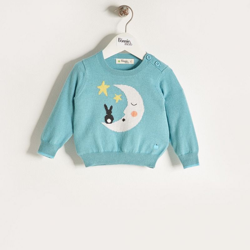 Bonniemob - Strickpullover Moon & Bunny pale