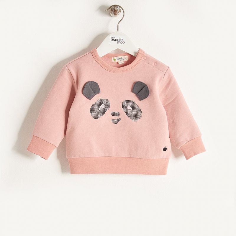 Bonniemob - Pullover Panda rosa