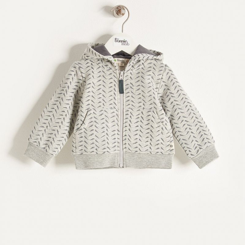 Bonniemob - Olli Bambus Print Hoodie grau
