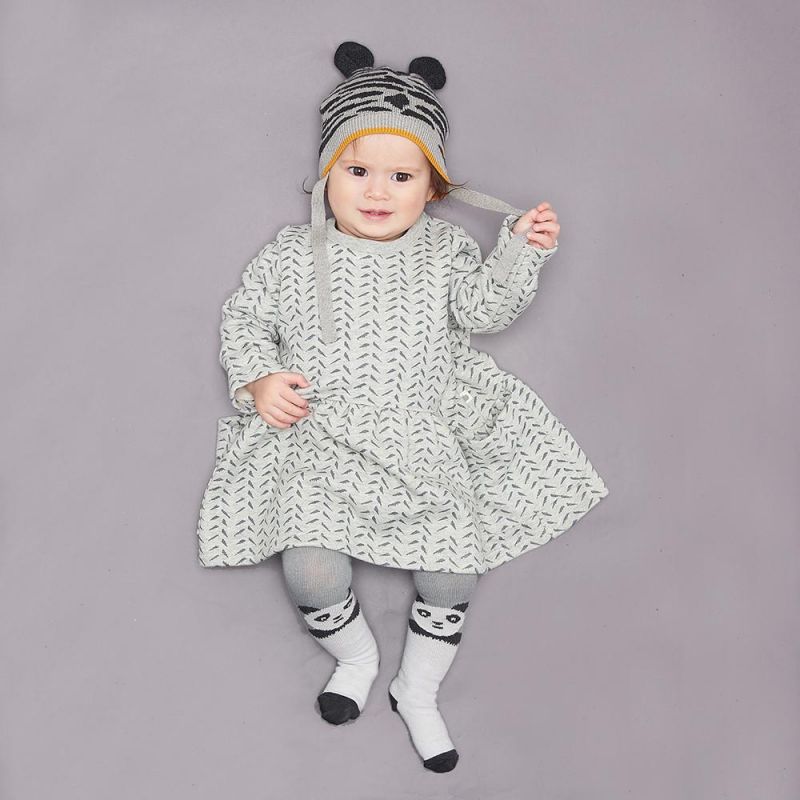 Bonniemob - Kleid Orla Bambus Print grau