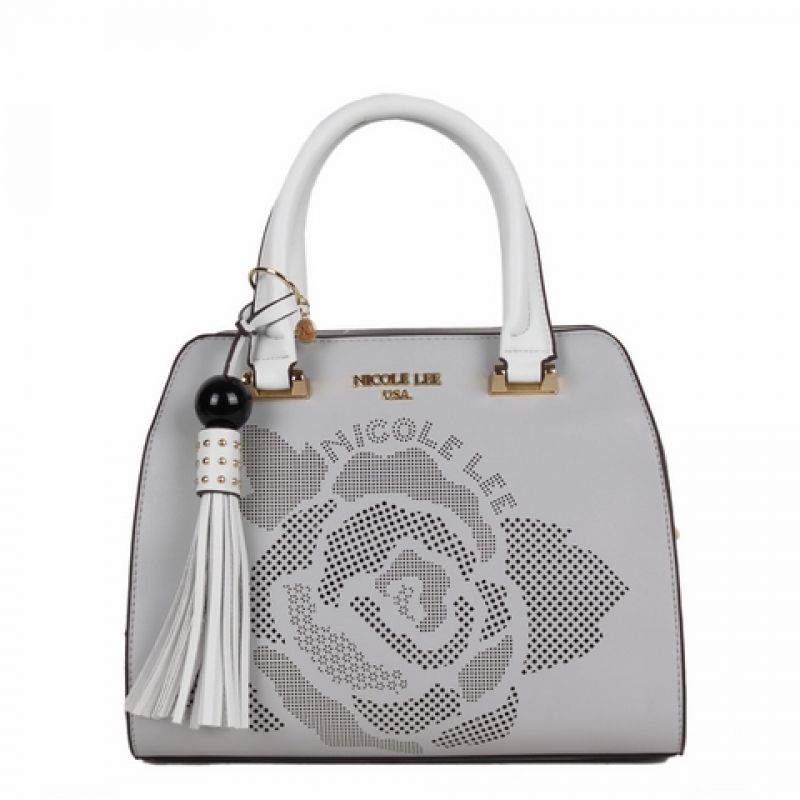 Nicole Lee - Handtasche "Rose Laser-Cut small Dome Satchel" grau