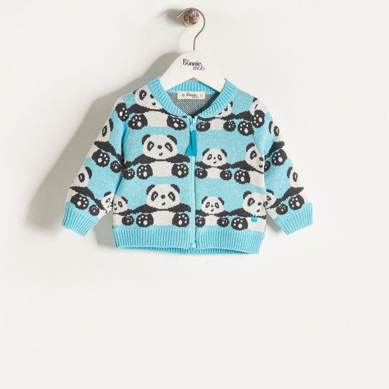 Bonniemob - Strick Panda Cardigan blau