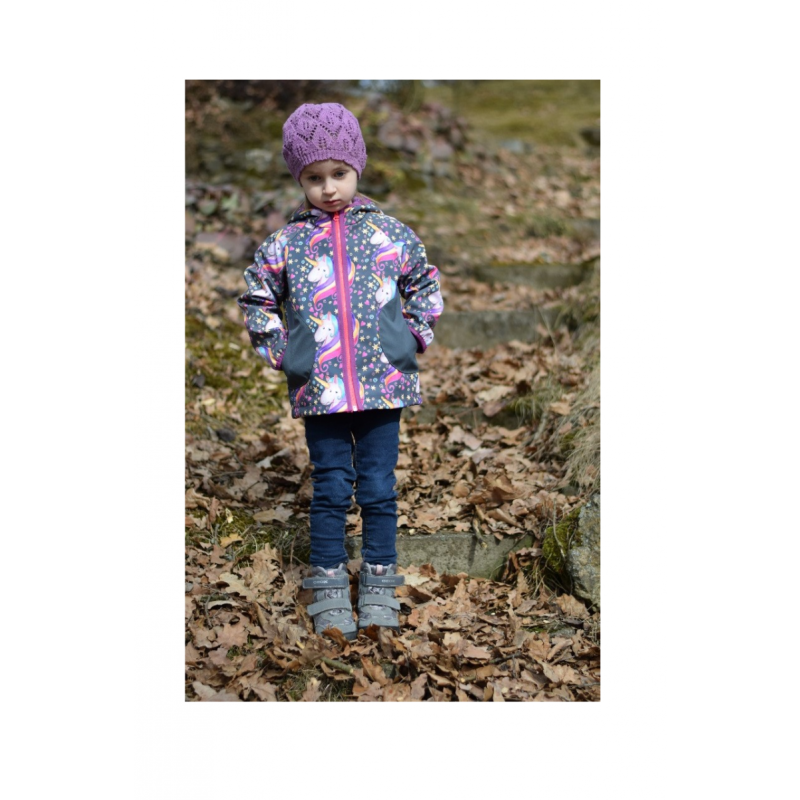 Green Baby - Softshell Jacke Frühling bis Herbst ungefüttert Unicorn grau