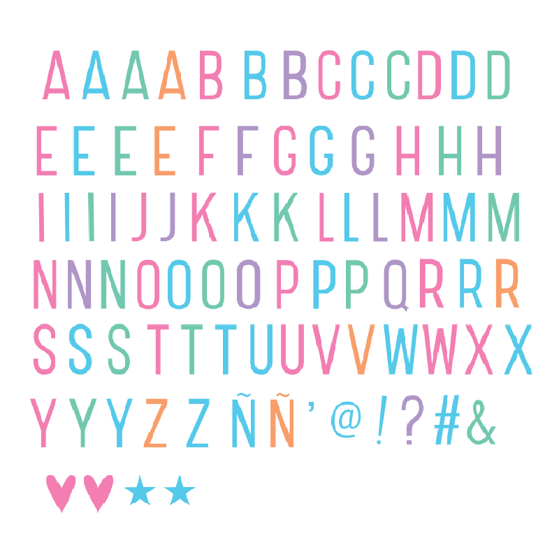 A Little Lovely Company - Buchstabenset Pastell für Lightbox