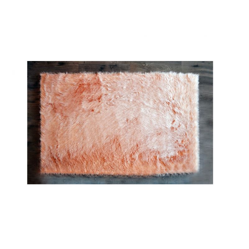 Kroma Carpets - Kunstlammfell Rechteck pfirsich