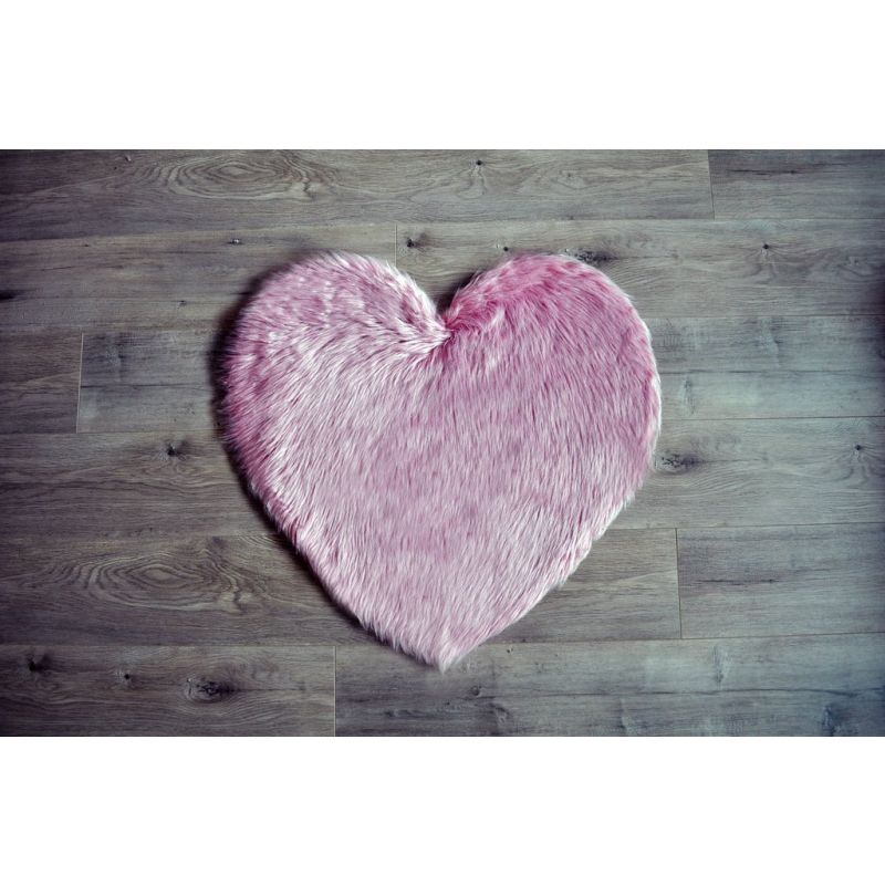 Kroma Carpets - Kunstlammfell Herz pink