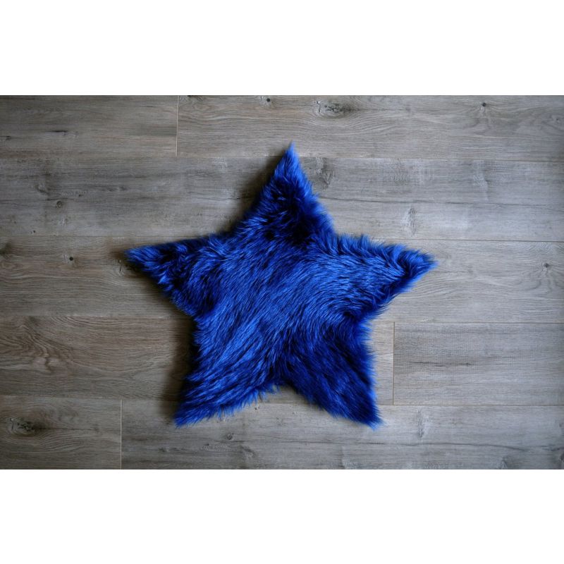 Kroma Carpets - Kunstlammfell Stern dunkelblau