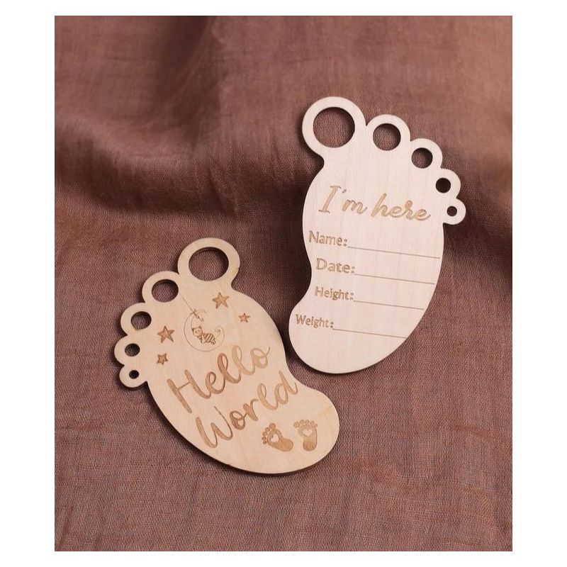 Holz Schildchen- Set Füsschen