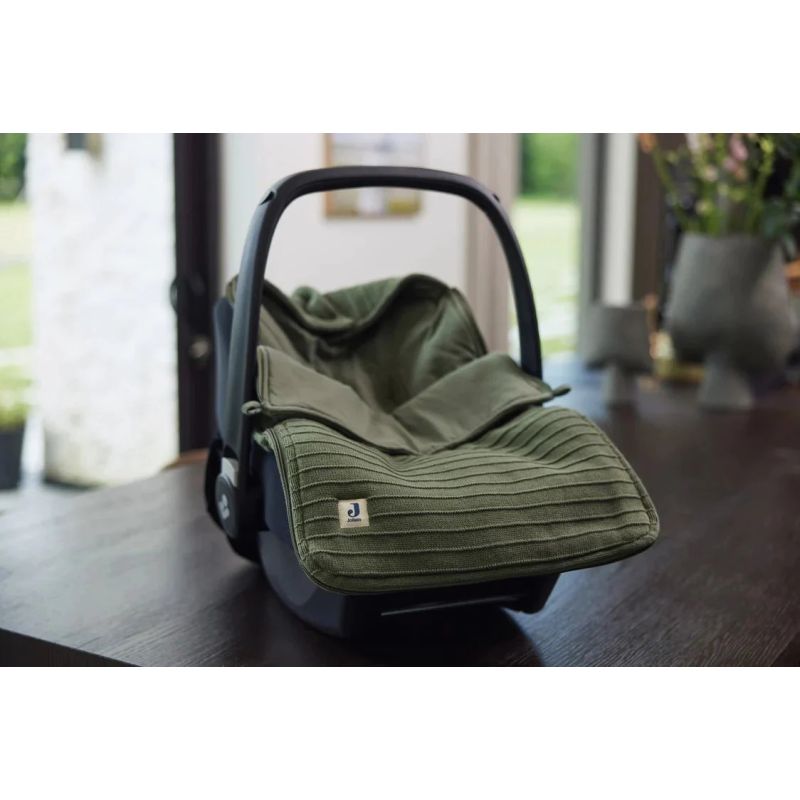 Jollein - Autoschale Fusssack Strickoptik Leaf Green