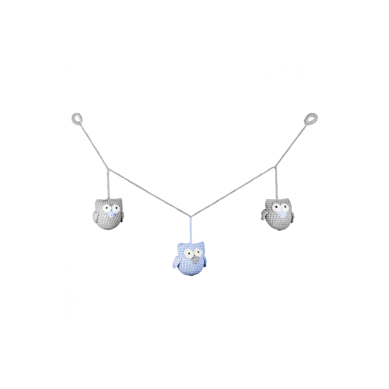 Maylily - Girlande Kinderwagenkette Eulen Blue