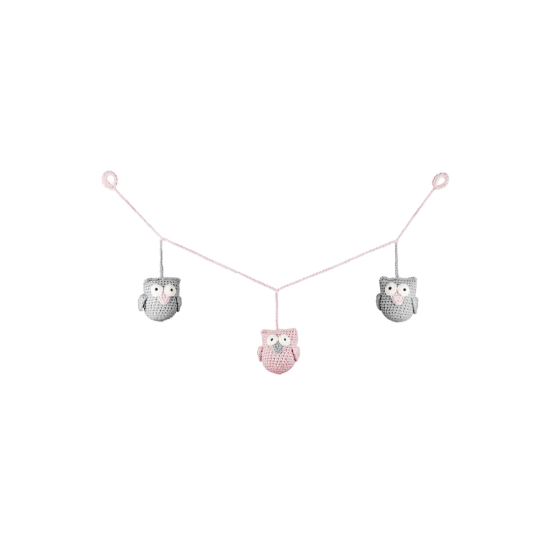 Maylily - Girlande Kinderwagenkette Eulen Dusty Pink