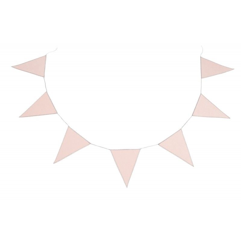 Cotton & Sweets - Girlande Fähnchen puderrosa - silber