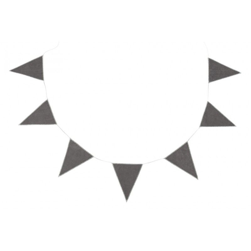 Cotton & Sweets - Girlande Fähnchen graphite- silber