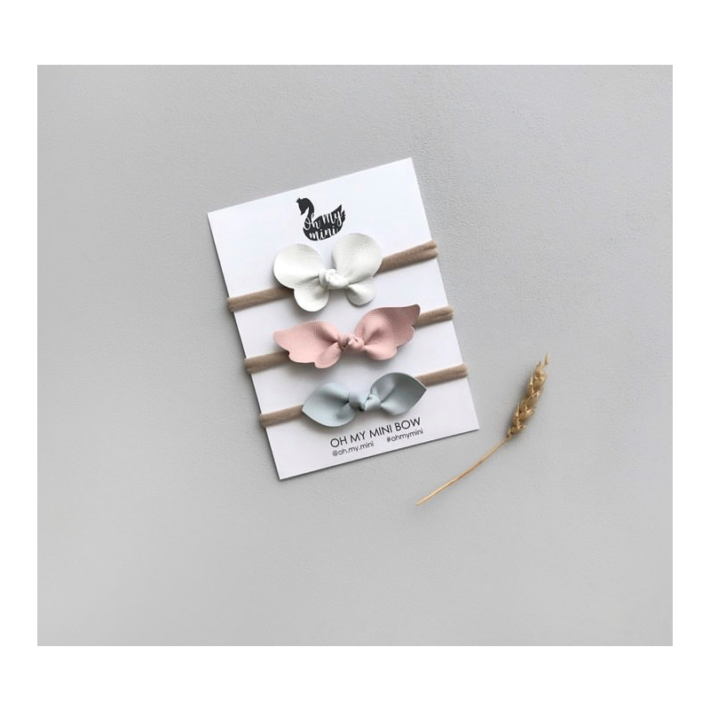 Oh my mini - Stirnband 3er Set Mäschchen Rosa, weiss, babyblau