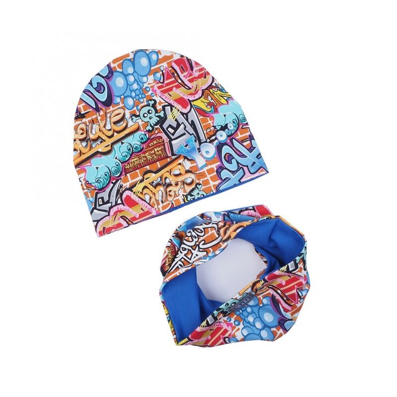Ul & Ka - Beanie & Schal Set Graffiti