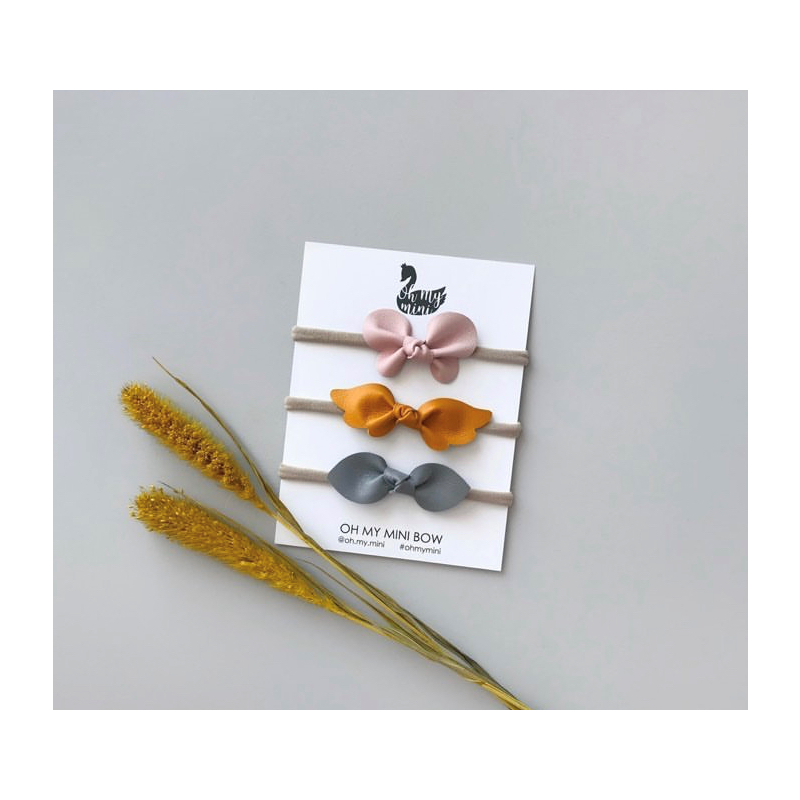 Oh my mini - Stirnband 3er Set Mäschchen Rosa, orange, grau